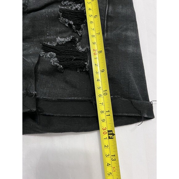 AMERICAN EAGLE Distressed Next Level Stretch Cuffed Hi Rise Shortie Shorts Sz 2 - Picture 8 of 9